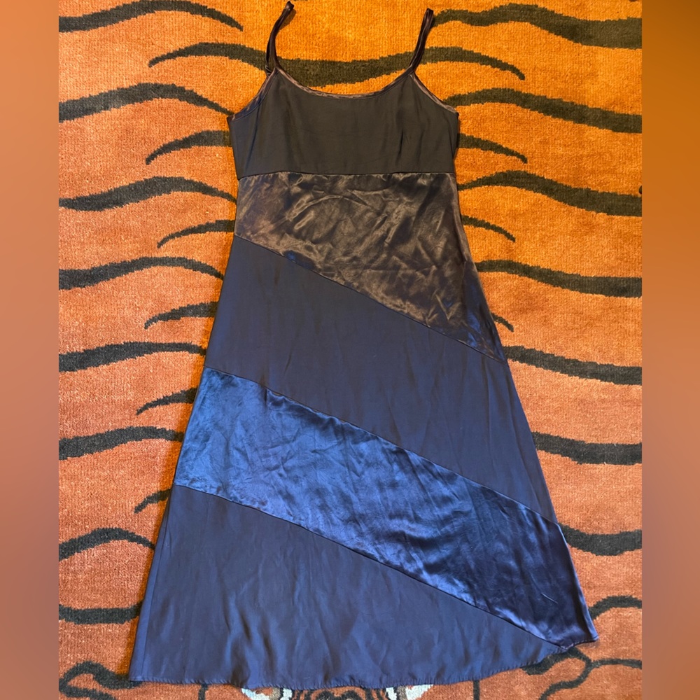 Vintage Satin Stripped Maxi Dress - 14